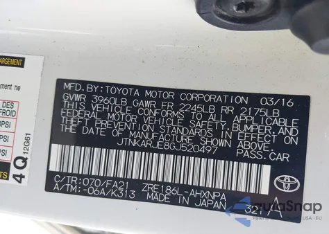 2016 Scion Im from USA, damaged, VIN JTNKARJE8GJ520497